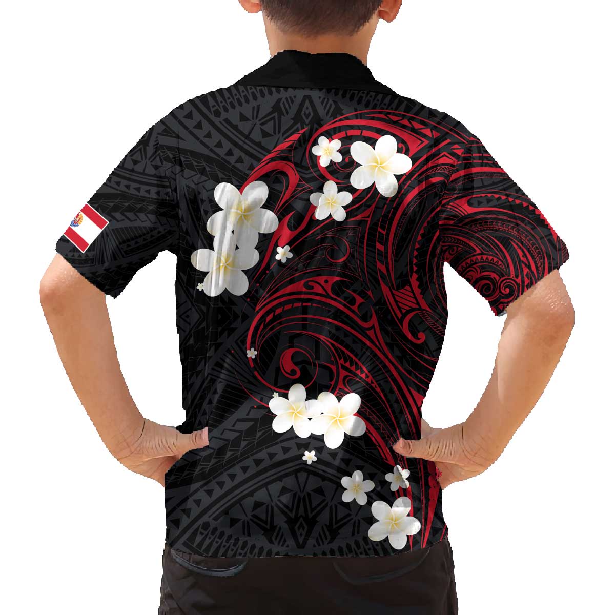 French Polynesia Tiare Day Family Matching Off The Shoulder Long Sleeve Dress and Hawaiian Shirt Seal and Polynesian Pattern