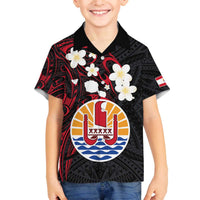 French Polynesia Tiare Day Family Matching Off The Shoulder Long Sleeve Dress and Hawaiian Shirt Seal and Polynesian Pattern