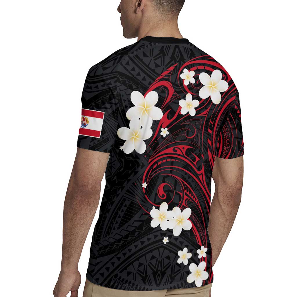French Polynesia Tiare Day Rugby Jersey Seal and Polynesian Pattern