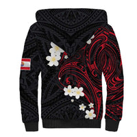French Polynesia Tiare Day Sherpa Hoodie Seal and Polynesian Pattern LT03 - Polynesian Pride