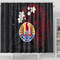 French Polynesia Tiare Day Shower Curtain Seal and Polynesian Pattern