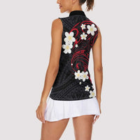French Polynesia Tiare Day Women Sleeveless Polo Shirt Seal and Polynesian Pattern
