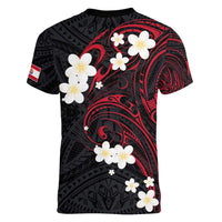 French Polynesia Tiare Day Women V-Neck T-Shirt Seal and Polynesian Pattern