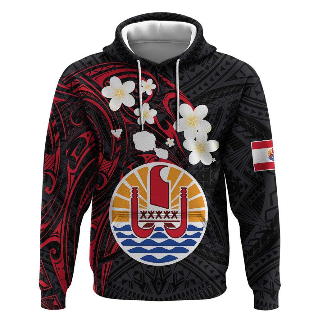 French Polynesia Tiare Day Zip Hoodie Seal and Polynesian Pattern LT03 Pullover Hoodie Black - Polynesian Pride
