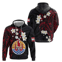 French Polynesia Tiare Day Zip Hoodie Seal and Polynesian Pattern LT03 - Polynesian Pride