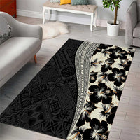 Bula Hibiscus Festival Area Rug Tapa Pattern Half Style