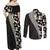 Bula Hibiscus Festival Couples Matching Off Shoulder Maxi Dress and Long Sleeve Button Shirt Tapa Pattern Half Style