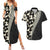 Bula Hibiscus Festival Couples Matching Summer Maxi Dress and Hawaiian Shirt Tapa Pattern Half Style