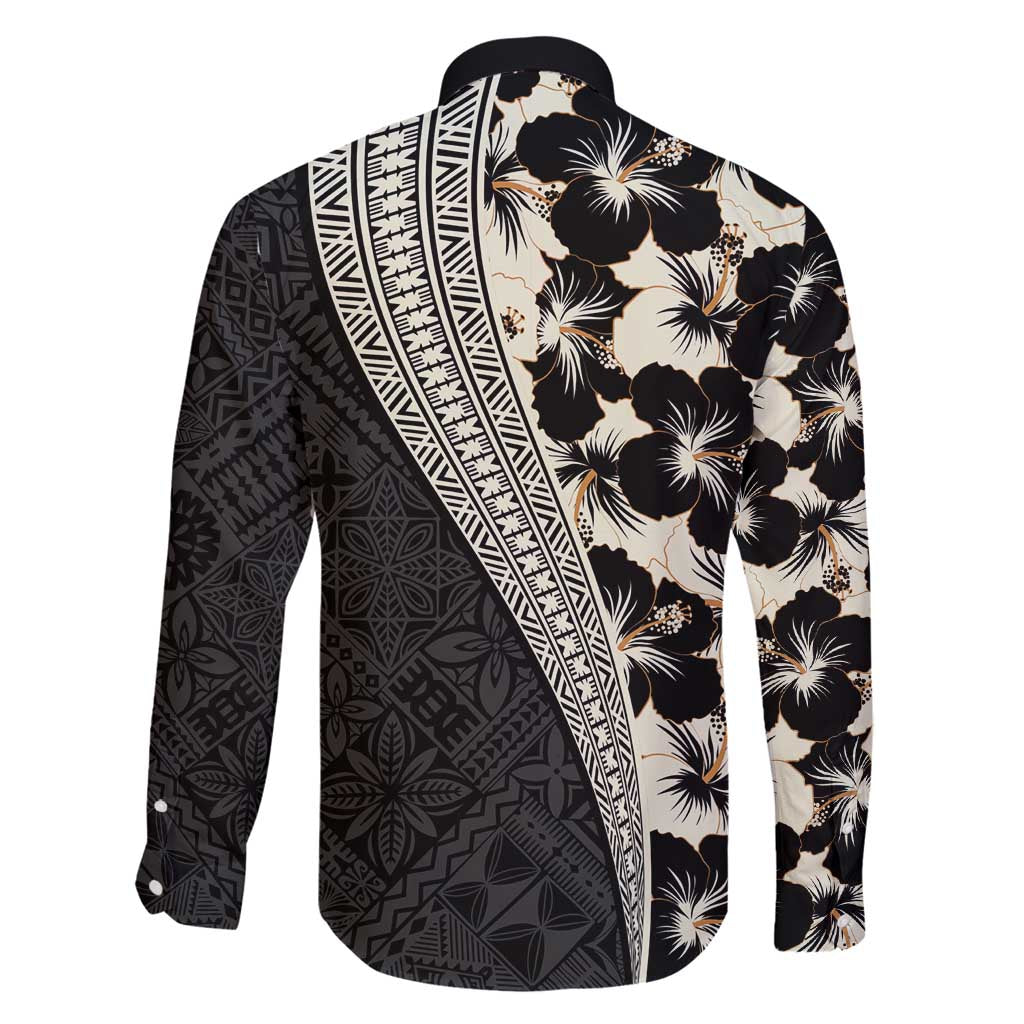 Bula Hibiscus Festival Family Matching Long Sleeve Bodycon Dress and Hawaiian Shirt Tapa Pattern Half Style