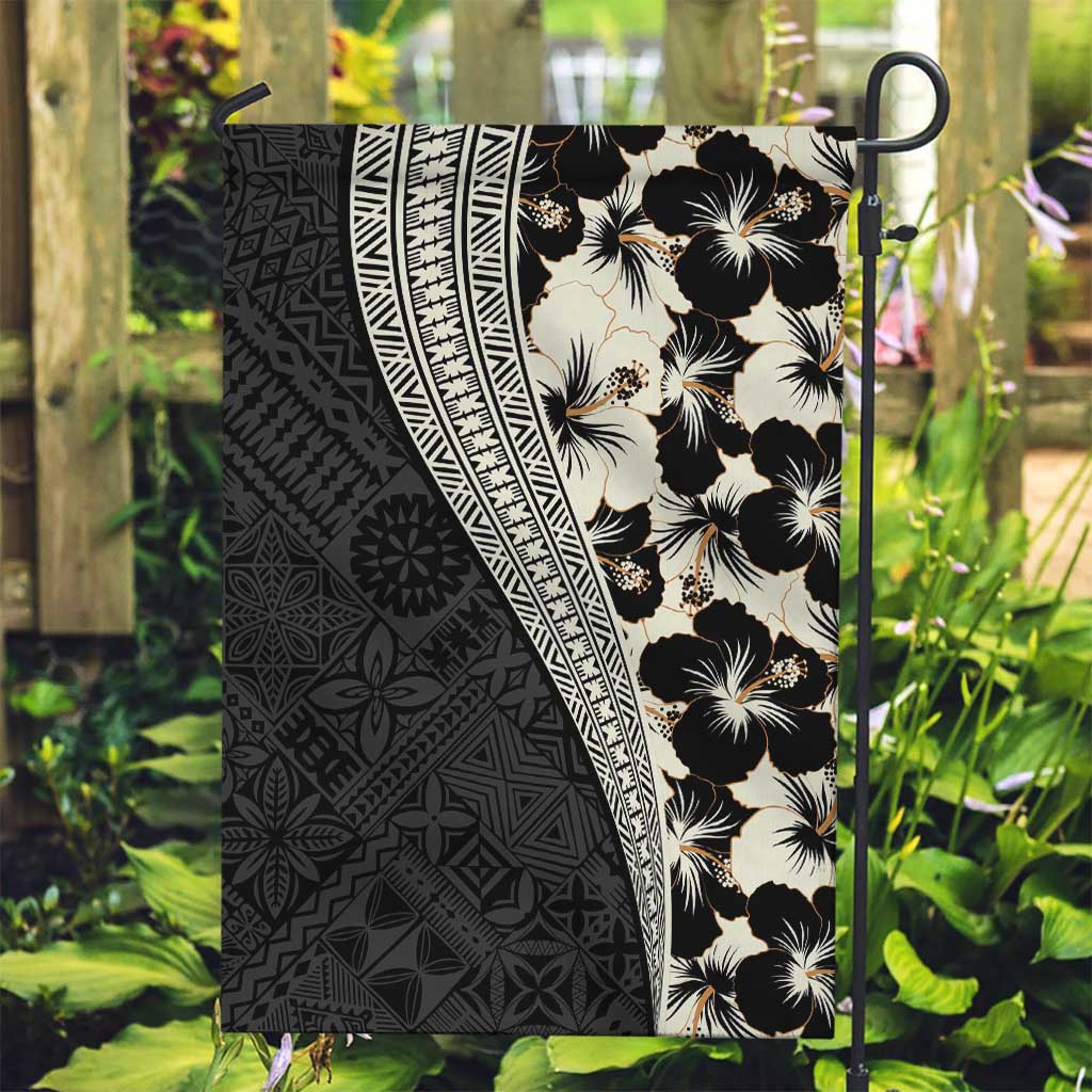 Bula Hibiscus Festival Garden Flag Tapa Pattern Half Style