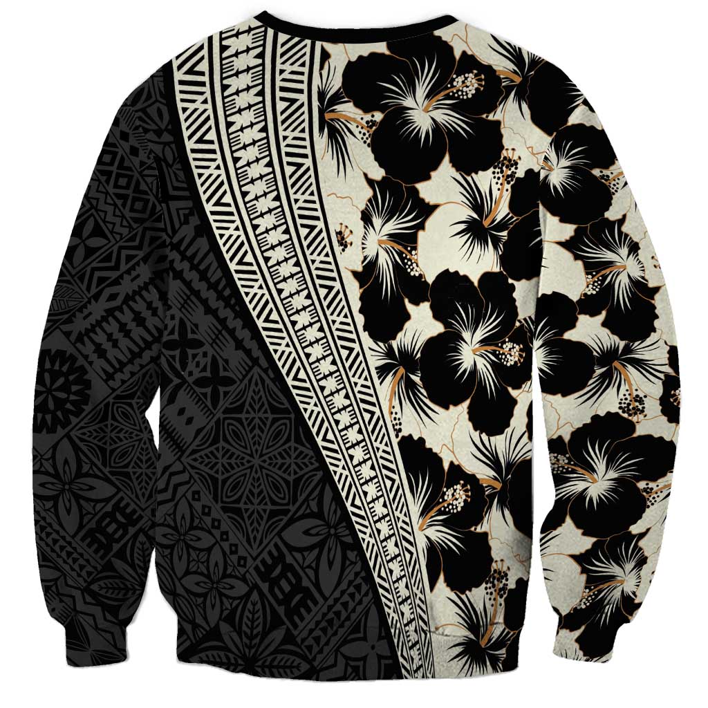 Bula Hibiscus Festival Sweatshirt Tapa Pattern Half Style LT03 - Polynesian Pride