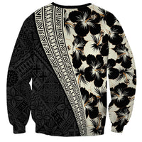 Bula Hibiscus Festival Sweatshirt Tapa Pattern Half Style LT03 - Polynesian Pride