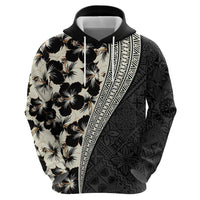 Bula Hibiscus Festival Zip Hoodie Tapa Pattern Half Style LT03 - Polynesian Pride