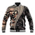 Bula Hibiscus Festival Baseball Jacket Fijian Masi Pattern Half Style