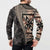 Bula Hibiscus Festival Button Sweatshirt Fijian Masi Pattern Half Style