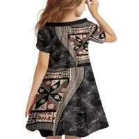 Bula Hibiscus Festival Family Matching Long Sleeve Bodycon Dress and Hawaiian Shirt Fijian Masi Pattern Half Style LT03 - Polynesian Pride