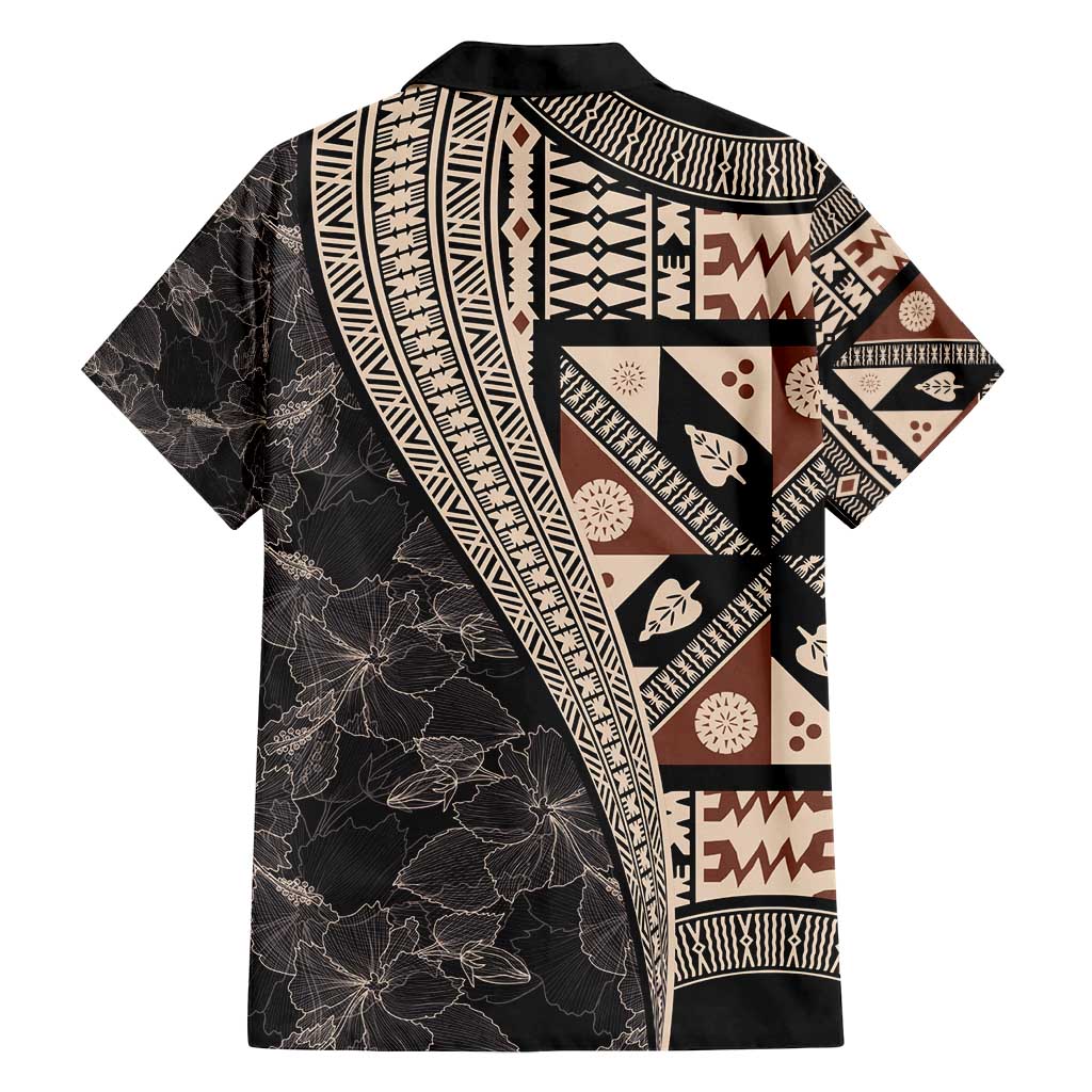 Bula Hibiscus Festival Family Matching Tank Maxi Dress and Hawaiian Shirt Fijian Masi Pattern Half Style