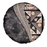 Bula Hibiscus Festival Spare Tire Cover Fijian Masi Pattern Half Style