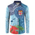 Fiji Day Button Sweatshirt Tapa Pattern and Hibiscus Flower