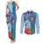 Fiji Day Couples Matching Tank Maxi Dress and Long Sleeve Button Shirt Tapa Pattern and Hibiscus Flower
