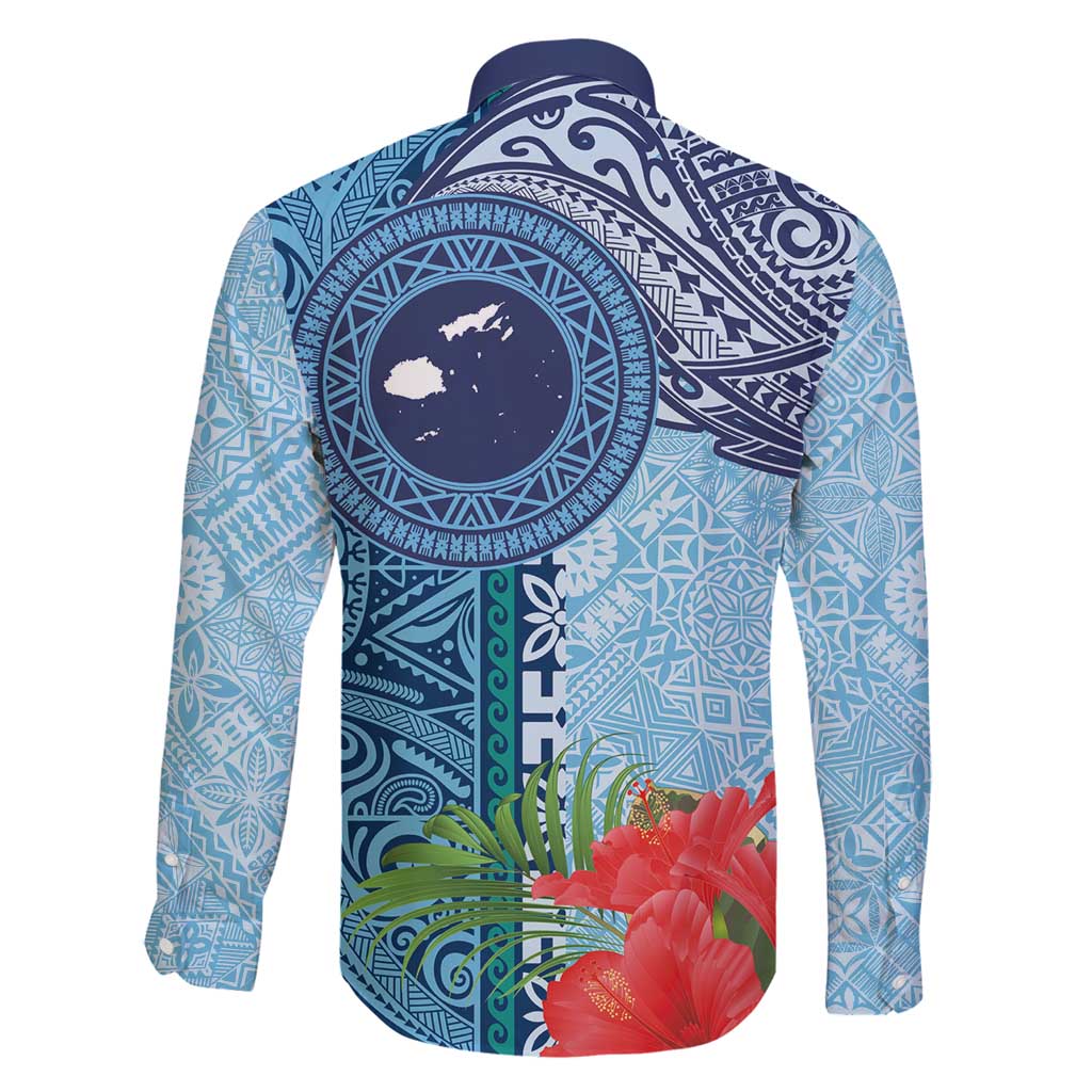 Fiji Day Family Matching Long Sleeve Bodycon Dress and Hawaiian Shirt Tapa Pattern and Hibiscus Flower LT03 - Polynesian Pride