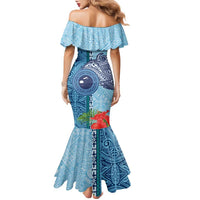 Fiji Day Family Matching Mermaid Dress and Hawaiian Shirt Tapa Pattern and Hibiscus Flower LT03 - Polynesian Pride