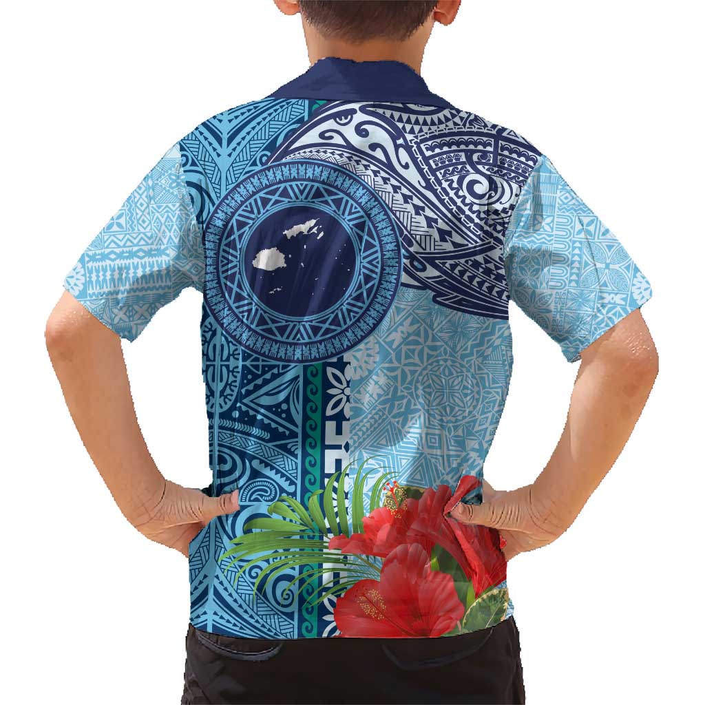 Fiji Day Family Matching Short Sleeve Bodycon Dress and Hawaiian Shirt Tapa Pattern and Hibiscus Flower LT03 - Polynesian Pride
