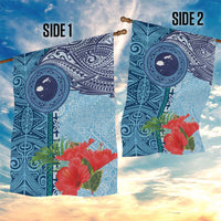 Fiji Day Garden Flag Tapa Pattern and Hibiscus Flower