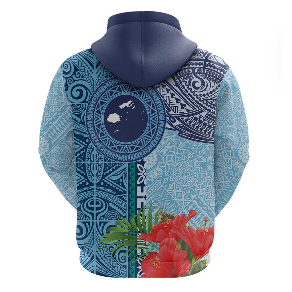 Fiji Day Hoodie Tapa Pattern and Hibiscus Flower