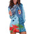 Fiji Day Hoodie Dress Tapa Pattern and Hibiscus Flower