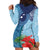 Fiji Day Hoodie Dress Tapa Pattern and Hibiscus Flower