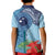 Fiji Day Kid Polo Shirt Tapa Pattern and Hibiscus Flower