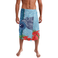 Fiji Day Lavalava Tapa Pattern and Hibiscus Flower LT03 Blue - Polynesian Pride