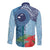 Fiji Day Long Sleeve Button Shirt Tapa Pattern and Hibiscus Flower
