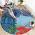 Fiji Day Round Carpet Tapa Pattern and Hibiscus Flower