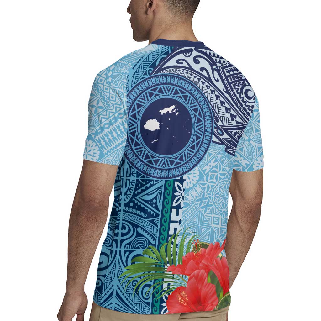 Fiji Day Rugby Jersey Tapa Pattern and Hibiscus Flower