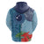 Fiji Day Zip Hoodie Tapa Pattern and Hibiscus Flower