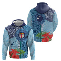 Fiji Day Zip Hoodie Tapa Pattern and Hibiscus Flower LT03 - Polynesian Pride