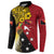 Papua New Guinea Independence Day Button Sweatshirt Bird-of-Paradise with Map and Polynesian Pattern