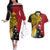 Papua New Guinea Independence Day Couples Matching Off The Shoulder Long Sleeve Dress and Hawaiian Shirt Bird-of-Paradise with Map and Polynesian Pattern