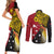 Papua New Guinea Independence Day Couples Matching Short Sleeve Bodycon Dress and Long Sleeve Button Shirt Bird-of-Paradise with Map and Polynesian Pattern