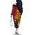 Papua New Guinea Independence Day Family Matching Off The Shoulder Long Sleeve Dress and Hawaiian Shirt Bird-of-Paradise with Map and Polynesian Pattern