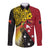 Papua New Guinea Independence Day Long Sleeve Button Shirt Bird-of-Paradise with Map and Polynesian Pattern