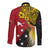 Papua New Guinea Independence Day Long Sleeve Button Shirt Bird-of-Paradise with Map and Polynesian Pattern