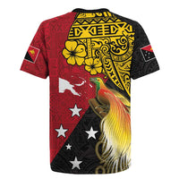 Papua New Guinea Independence Day Rugby Jersey Bird-of-Paradise with Map and Polynesian Pattern
