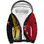 Papua New Guinea Independence Day Sherpa Hoodie Bird-of-Paradise with Map and Polynesian Pattern