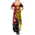 Papua New Guinea Independence Day Summer Maxi Dress Bird-of-Paradise with Map and Polynesian Pattern