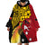 Papua New Guinea Independence Day Wearable Blanket Hoodie Bird-of-Paradise with Map and Polynesian Pattern
