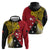 Papua New Guinea Independence Day Zip Hoodie Bird-of-Paradise with Map and Polynesian Pattern