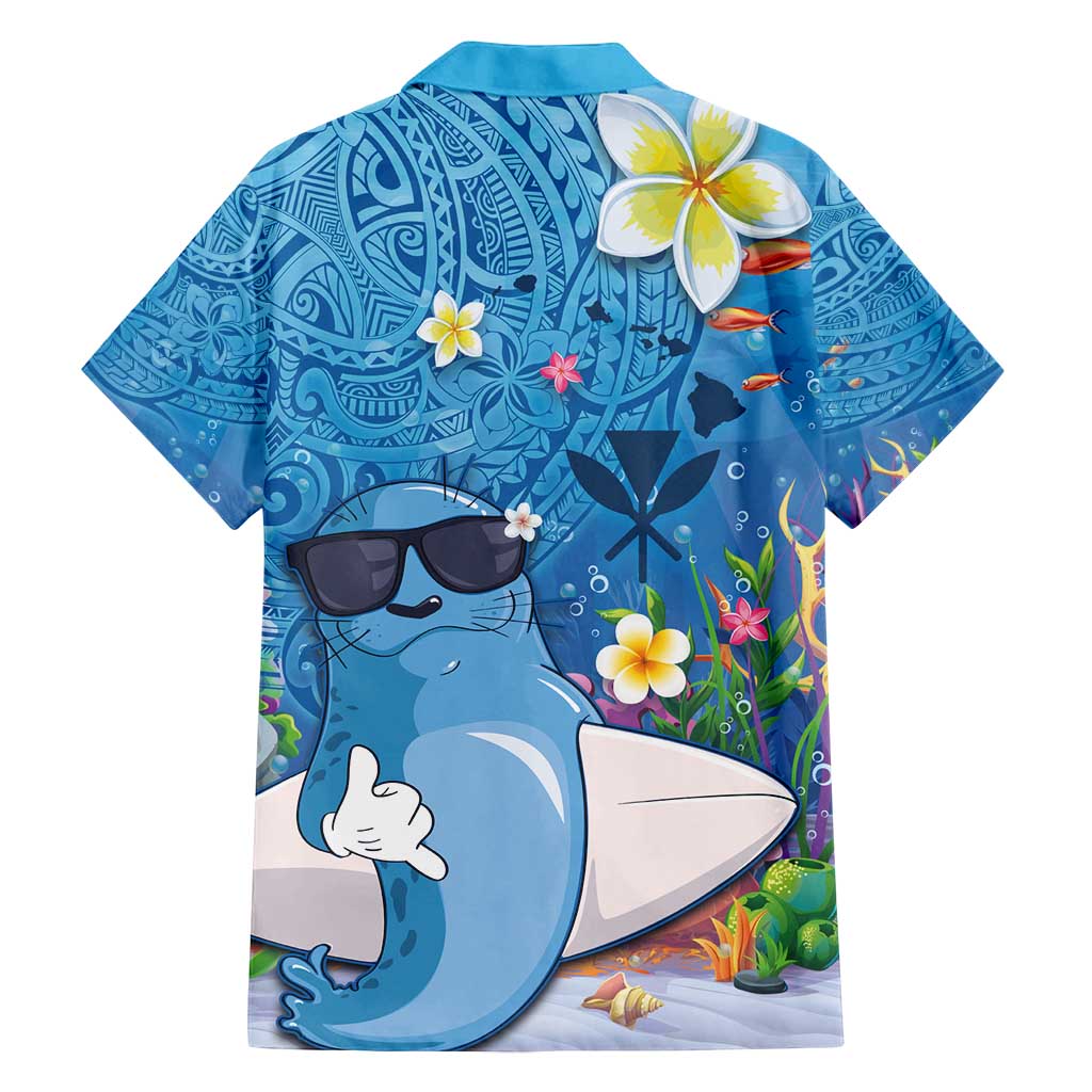Aloha Hawaiian Monk Seal Family Matching Long Sleeve Bodycon Dress and Hawaiian Shirt Polynesian Tattoo The Ocean and Undersea Vibe
